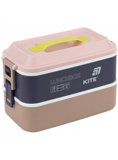 Ланчбокс подвійний з наповненням 2000 мл Kite бежевий K25-1184-1