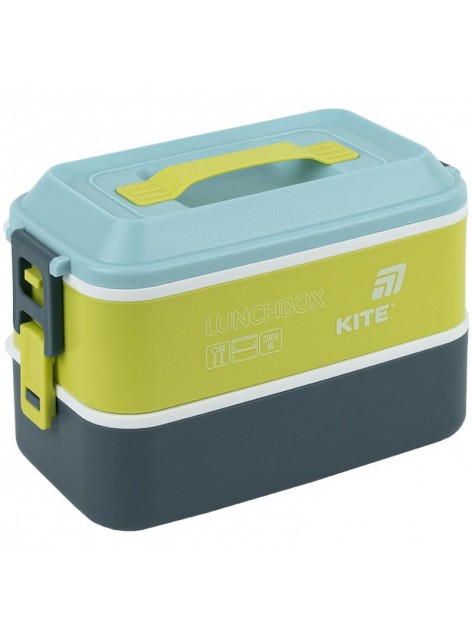 Ланчбокс подвійний з наповненням 2000 мл Kite синій K25-1184-2