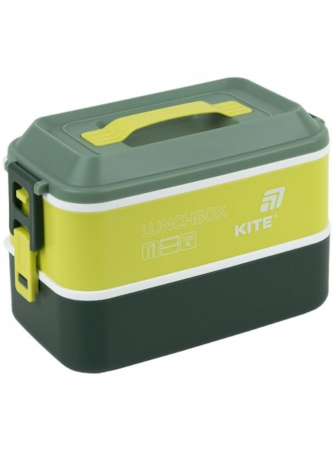 Ланчбокс подвійний з наповненням 2000 мл Kite зелений K25-1184-3