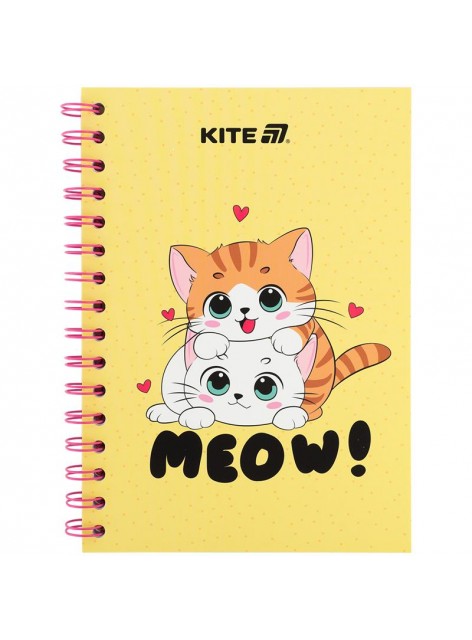 Блокнот на спіралі А5, 80 аркушів Kite Cute K25-1911-1