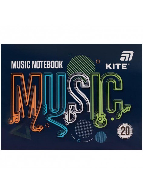 Зошит для нот А5, 20 аркушів Kite Music K26-405 Зошит для нот А5, 20 аркушів Kite Music K26-405