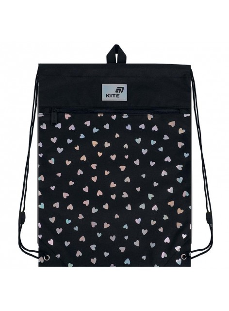 Сумка для взуття з кишенею Kite Black&Silver K26-601M-14