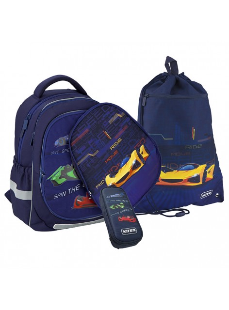 Рюкзак в комплекте 3 в 1 Fast Cars KITE K20-700M(2p)-4+601M-18+662-16