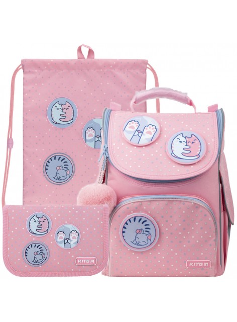 Рюкзак в комплекті 3 в 1 Hugs&Kittens KITE K22-501S-3(LED)+600M-3+622-9