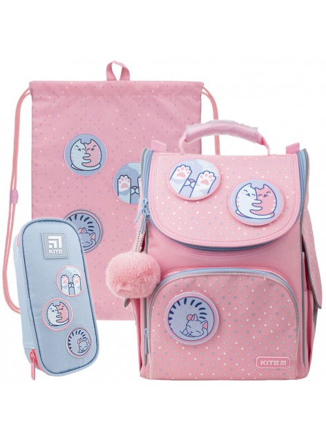 Рюкзак в комплекті 3 в 1 Hugs&Kittens KITE K22-501S-3(LED)+600M-3+662-11