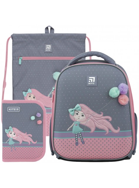 Рюкзак в комплекті 3 в 1 Pretty girl KITE K22-555S-4+601M-9+622-5