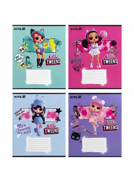 Зошит 12 аркушів, коса лінія (1 шт.) Kite LOL LO25-235 Зошит 12 аркушів, коса лінія (1 шт.) Kite LOL LO25-235