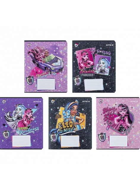 Зошит 12 аркушів, клітинка (1 шт.) Kite Monster High MH24-232