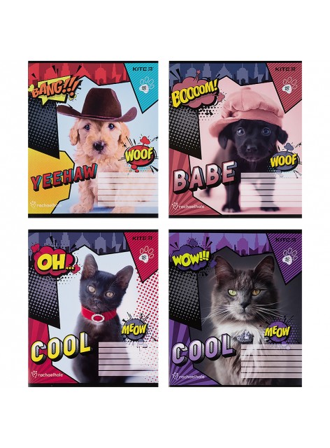 Тетрадь 18 листов, клетка (4 шт.) KITE Rachael Hale R21-236