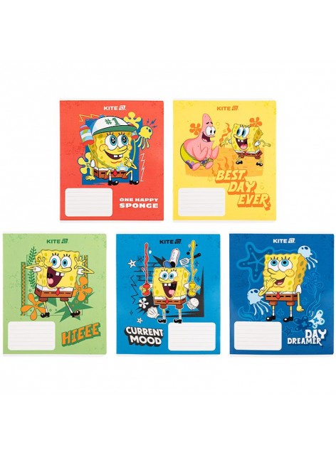 Зошит 18 аркушів, клітинка (1 шт.) Kite Sponge Bob SB25-236 Зошит 18 аркушів, клітинка (1 шт.) Kite Sponge Bob SB25-236