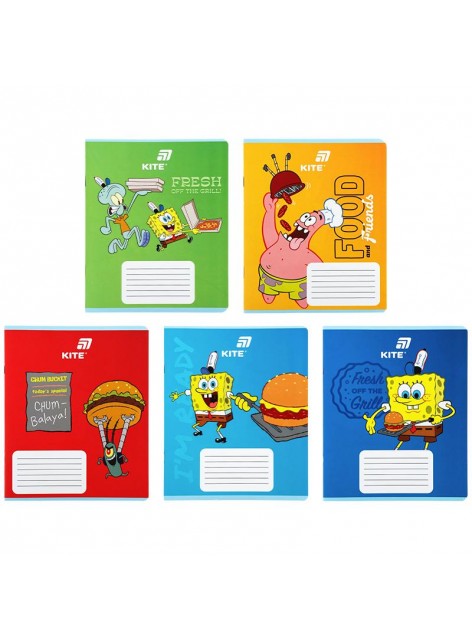 Зошит 12 аркушів, клітинка (1 шт.) Kite Sponge Bob SB26-232