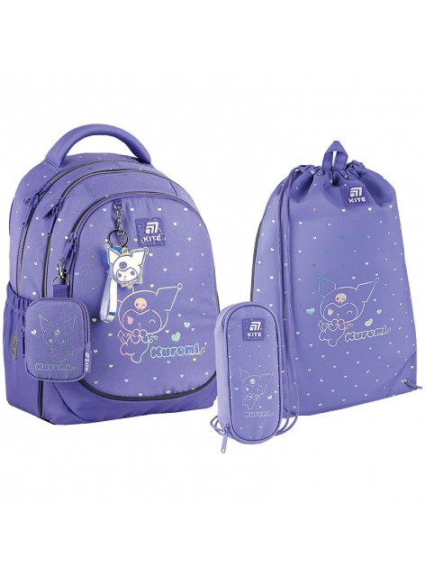 Рюкзак в комплекті 3 в 1 Kuromi KITE HK25-700M+600M-2+599 Рюкзак в комплекті 3 в 1 Kuromi KITE HK25-700M+600M-2+599