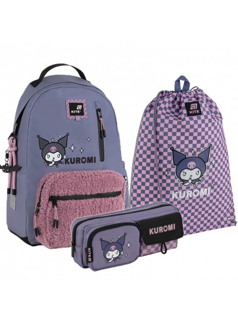 Рюкзак в комплекті 3 в 1 Kuromi KITE HK25-949M+600L-2+2701-1 Рюкзак в комплекті 3 в 1 Kuromi KITE HK25-949M+600L-2+2701-1