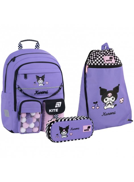 Рюкзак в комплекті 3 в 1 Kuromi KITE HK26-584M+601M-11+662-4 Рюкзак в комплекті 3 в 1 Kuromi KITE HK26-584M+601M-11+662-4