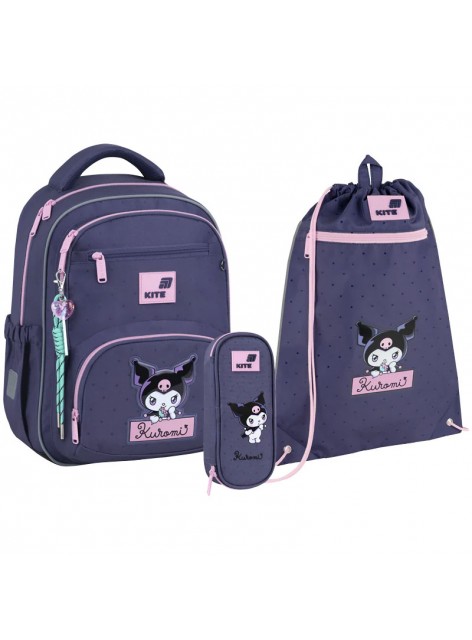 Рюкзак в комплекті 3 в 1 Kuromi KITE HK26-773M+601M-9+599-3 Рюкзак в комплекті 3 в 1 Kuromi KITE HK26-773M+601M-9+599-3
