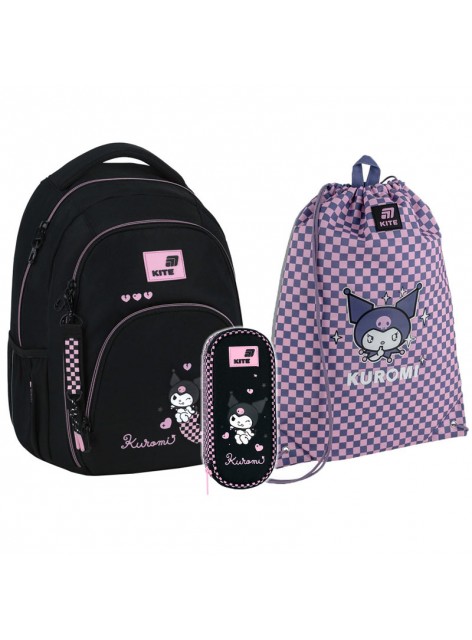 Рюкзак в комплекті 3 в 1 Kuromi KITE HK26-905M+25-600L-2+26-599-5