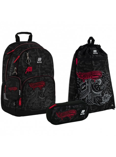 Рюкзак в комплекті 3 в 1 Hot Wheels KITE HW25-585M+601M-2+662-1 Рюкзак в комплекті 3 в 1 Hot Wheels KITE HW25-585M+601M-2+662-1