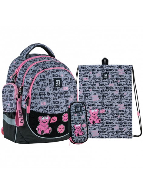 Рюкзак в комплекті 3 в 1 Lucky Girl KITE K24-700M-2+600M-11+599-1