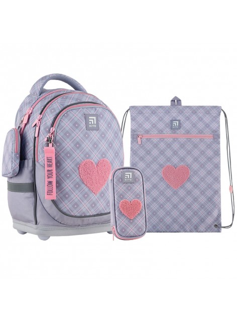 Рюкзак в комплекті 3 в 1 Fluffy Heart KITE K24-724S-1+601M-23+662-13