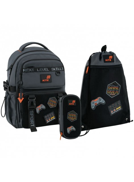 Рюкзак в комплекті 3 в 1 Game Zone KITE K26-1022M-3+601M-46+662-10 Рюкзак в комплекті 3 в 1 Game Zone KITE K26-1022M-3+601M-46+662-10