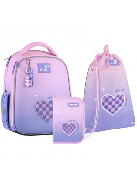 Рюкзак в комплекті 3 в 1 Charming KITE K26-555S-4+601M-9+621-1