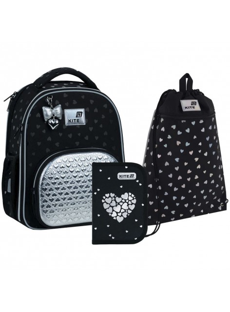 Рюкзак в комплекті 3 в 1 Black&Silver KITE K26-556M-2+601M-14+622-5 Рюкзак в комплекті 3 в 1 Black&Silver KITE K26-556M-2+601M-14+622-5