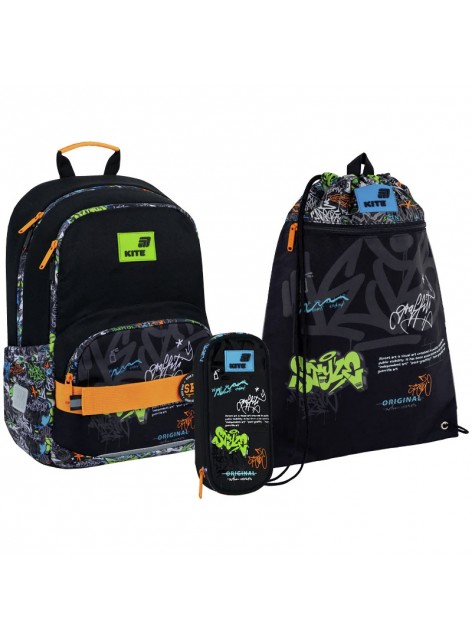 Рюкзак в комплекті 3 в 1 Street Style KITE K26-585M-4+601M-33+662-19 Рюкзак в комплекті 3 в 1 Street Style KITE K26-585M-4+601M-33+662-19