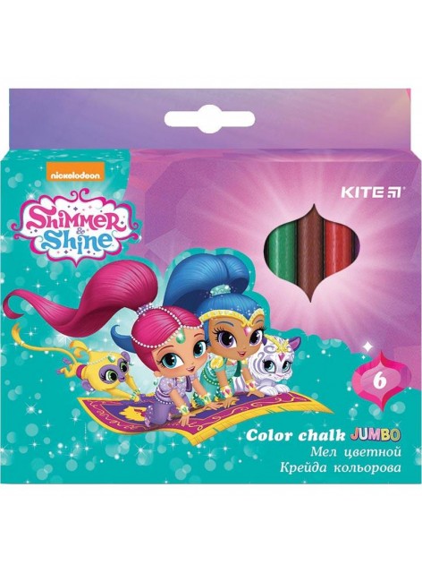 Мел цветной Jumbo, 6 цветов Shimmer&Shine KITE SH18-073 Мел цветной Jumbo, 6 цветов Shimmer&Shine KITE SH18-073