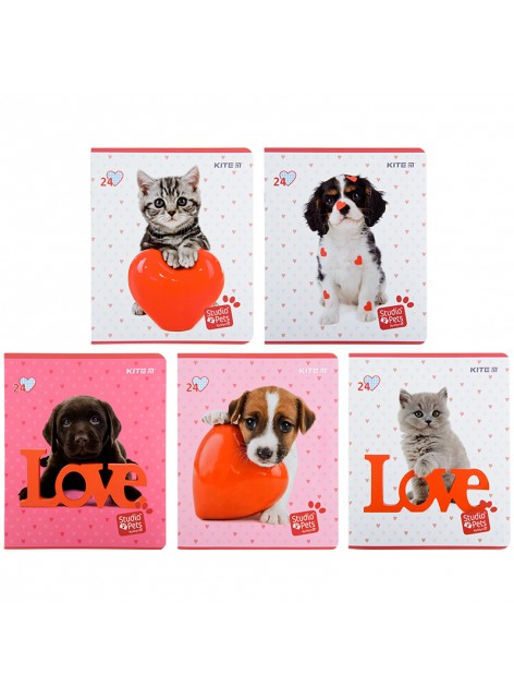 Зошит 24 аркуші, клітинка (1 шт.) KITE Studio Pets SP22-238-2