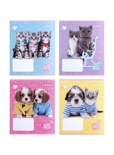 Зошит 12 аркушів, коса лінія (1 шт.) Kite Studio Pets SP24-235 Зошит 12 аркушів, коса лінія (1 шт.) Kite Studio Pets SP24-235