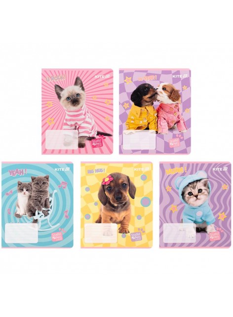 Зошит 12 аркушів, клітинка (1 шт.) Kite Studio Pets SP25-232