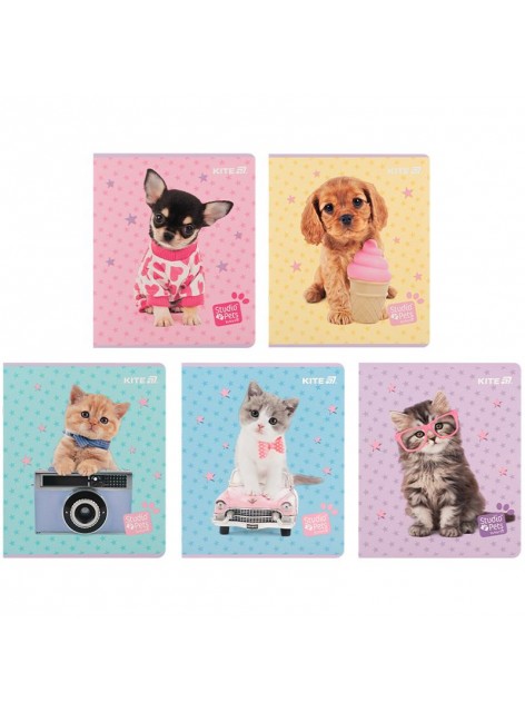 Зошит 24 аркуша, клітинка (1 шт.) Kite Studio Pets SP25-238