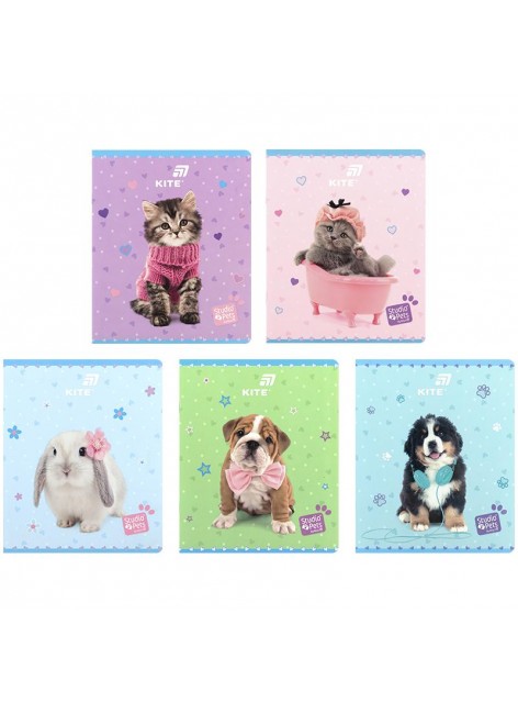 Зошит 24 аркуша, клітинка (1 шт.) Kite Studio Pets SP26-238