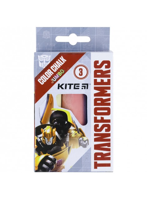 Мел цветной Jumbo, 3 цвета KITE Transformers TF21-077