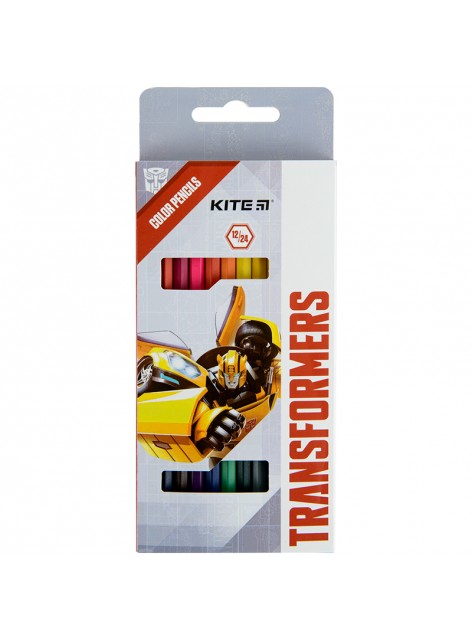Олівці кольорові 12шт./24кольори Kite Transformers TF22-054