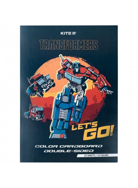 Картон кольоровий двосторонній, А4 Kite Transformers TF24-255