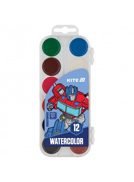 Фарби акварельні 12 кольорів Kite Transformers TF25-061