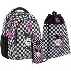 Рюкзак в комплекті 3 в 1 Kuromi KITE HK25-8001M+601M-4+662-4