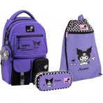 Рюкзак в комплекті 3 в 1 Kuromi KITE HK26-2587M-1+601M-11+662-4