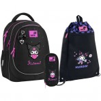 Рюкзак в комплекті 3 в 1 Kuromi KITE HK26-700M+601M-3+599-2