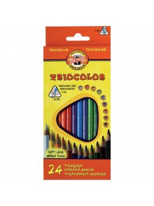 Карандаши цветные KOH-I-NOOR TRIOCOLOR, 24 цвета