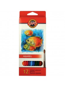 Карандаши акварельные KOH-I-NOOR MONDELUZ "Рыбки", 12 цветов