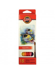 Карандаши акварельные KOH-I-NOOR MONDELUZ "Рыбки", 18 цветов