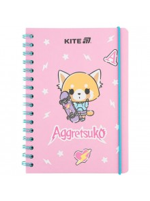 Блокнот на спіралі A5, 80 аркушів Kite Aggretsuko AR25-190