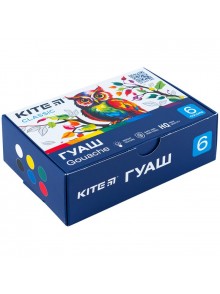 Гуаш, 6 кольорів KITE Classic K-062