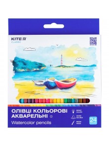 Олівці кольорові акварельні 24 кольори Kite Classic K-1050