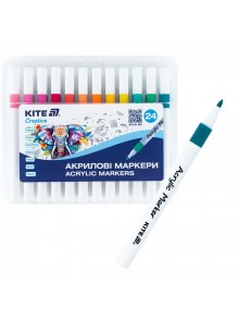 Маркери акрилові 24 кольори Kite Creative K-1157