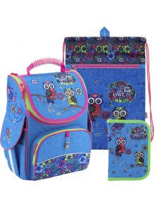Рюкзак в комплекте 3 в 1 Pretty owls KITE K18-501S-6+601M-1+622-1