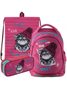 Рюкзак в комплекте 3 в 1 Fluffy animals KITE K19-723M-1+600S-9+662-3