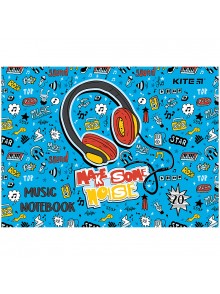 Зошит для нот А5, 20 аркушів Kite Headphones K24-405